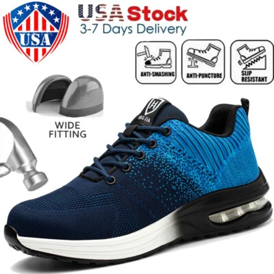 Tênis masculino de segurança no trabalho biqueira de aço tênis leve botas indestrutíveis - Imagem 1 de 4