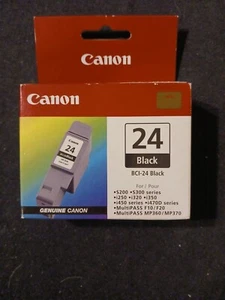 Canon BCI-24BK Genuine Ink Cartridge Canon BCI24Bk Black Ink Brand New & Sealed - Picture 1 of 5