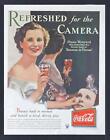 1933 Coca-Cola Diana Wynyard Refreshed for Camera MGM Star Print Ad