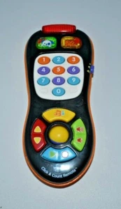 VTech Click and Count Toy TV Remote Numbers Colors Words Phrases Music Light - Picture 1 of 8