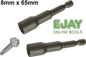 8mm x 65mm 1/4in Hex Shank Magnetic Power Nut Setter (Pack of 2) - Picture 1 of 2