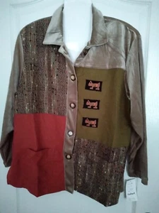 ☆NWT RAFAEL WOMEN LONG SLEEVE BUTTON-DOWN SHIRT SIZE XL - Picture 1 of 4
