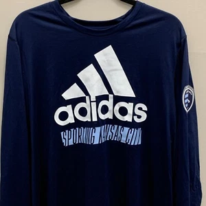 Adidas MLS Sporting Kansas City Creator 2XL T-shirt Tee Blue Big Logo New W1 - Picture 1 of 14
