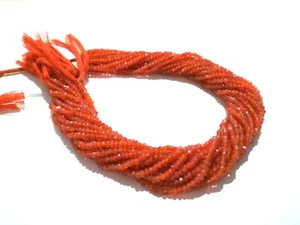 5 Strand Natural Carnelian Rondelle Faceted 3-3.5mm Gemstone Loose Beads 13"inch - Picture 1 of 6