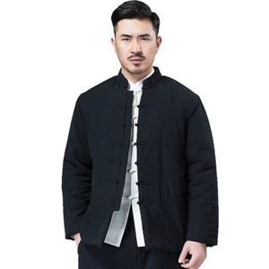 Mens Chinese Traditional Tang Suit Jacket Thick Coat Wadded Martial Arts Uniform - Picture 1 of 12