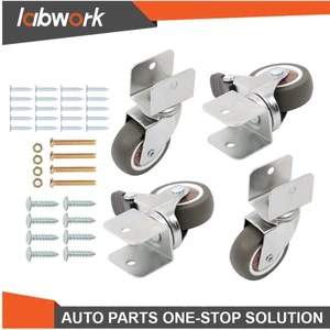 Labwork 4 Piece 2" U-Bracket Caster Wheels Set (2 With Brake & 2 Without) - Picture 1 of 15