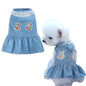 Jimjis Spring/Summer Dog Dress Princess Rabbit Pattern Dog Clothes for Smal 34 - Picture 1 of 7