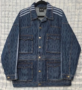 Adidas X Ivy Park Crossover Blue Denim Jacket Size Medium Detachable Bottom - Picture 1 of 8