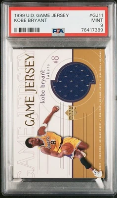 1999 UD Upper Deck Game Jersey #GJ11 Kobe Bryant Relic Jsy PSA 9 Mint - Image 1 of 2