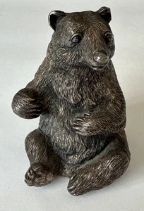 RAR Vintage Lucchesi Faro signiert Sterling .925 Rarität sitzender BÄR Figur Italien - Bild 1 von 12