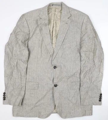 Hugo Boss Men's Beige Linen Blazer Jacket Size 42 - Image 1 of 4