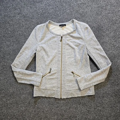 Chaqueta Drew Mujer Talla Pequeña Gris Cremallera Completa Bolsillos Sudadera Capa Cápsula Foto 1 de 4