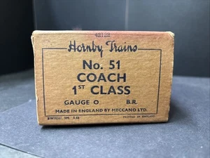 Hornby Trains O Gauge No.51 Coach 1st Class FADED EMPTY BOX by Meccano Ltd Ref#S - Picture 1 of 9