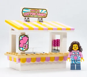 Sweet Air Cotton Candy Stand with Employee Minifig made using LEGO parts - Picture 1 of 5