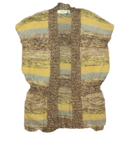 Sparrow Anthropologie Sweater Vest Size XS Yellow Gray Plum EUC - Picture 1 of 4