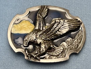 Vintage Siskiyou Pewter Enamel Eagle Belt Buckle 1986 READ - Picture 1 of 6