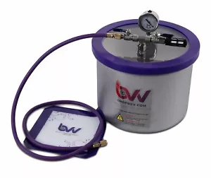 BVV Best Value Vacs 3 Gallon WIDE Stainless Steel Vacuum Chamber - Picture 1 of 1