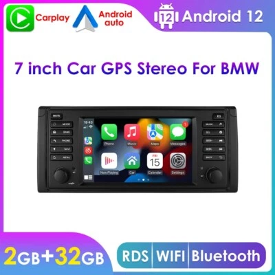 For BMW E39 Q49Pro Android 12 Radio Car Dash GPS Navigation Stereo CarPlay 32GB - Image 1 of 4