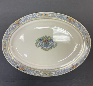 Lenox Autumn Floral Pattern Rimmed Oval Platter w/ 24kt Gold Paint - Picture 1 of 8