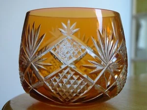 BACCARAT MODELE HYERES ANCIEN PHOTOPHORE CRISTAL DOUBLER COLORER ORANGE - Picture 1 of 7