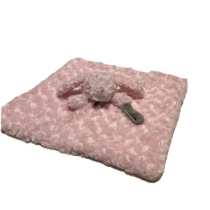 Blankets & Beyond Girls Pink Rosette Baby Bunny Lovey Security Blanket Plush - Picture 1 of 10