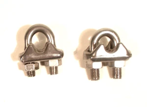 Pair of Stainless Steel Marine Wire Rigging Clamps for up to 5/16" Wire Rope - Picture 1 of 2