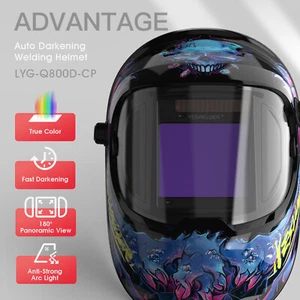 YESWELDER LYG-Q800D Auto-Darkening Welding Helmet 4/5-13 Shade with Side View - Picture 1 of 8