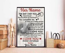 Personalization Couple Gift, The Day I Met You PosterCanvas, Gift For Wife, Vale