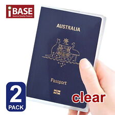 2x Passport Cover Transparent Protector Travel Clear Holder Organiser Wallet