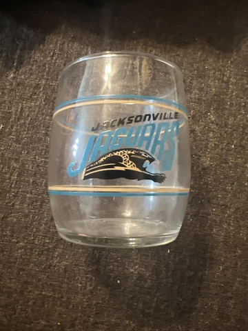 VINTAGE NFL JACKSONVILLE JAGUARS COCKTAIL GLASS Banned Logo Cover