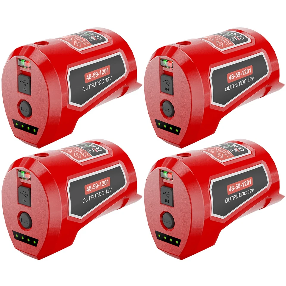 4X USB Adapter Battery For Milwaukee 12V 49-24-2310 48-59-1201 M12 Heated Jacket