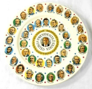 Vtg U.S.A. Presidents Collector Wall Plate Mid 70's Retro MC Modern Decor Carter - Picture 1 of 9