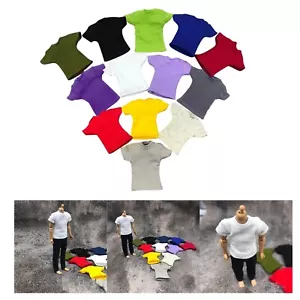 1/12 Scale Custom T-shirt Top Model For 6" Male Female Action Figure Body Cloth - Picture 1 of 14