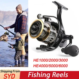 Fishing Reel HE1000-7000 Max. Drag 10kg High Speed Metal Spool Spinning Reel AU - Picture 1 of 21