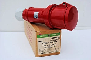 GE Cat. No. GE 360 C7 Pin & Sleeve Connector 60A 480VAC 2-Pole 3-Wire New In Box - Picture 1 of 7