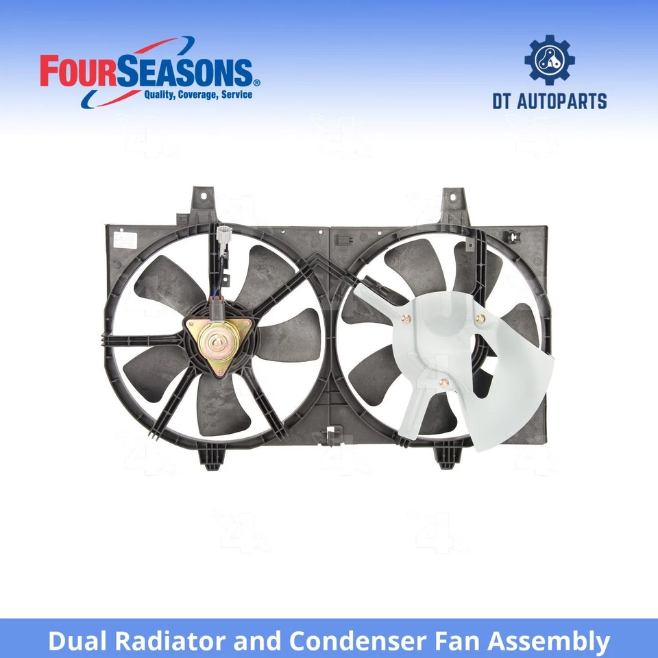 For 2002-2006 Nissan Sentra Dual Radiator and Condenser Fan Assembly 4 Seasons - Image 1 of 4