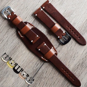 Bande de manchette en cuir Buffalo Bund Pad bracelet de montre 18-26 cuff strap - Imagen 1 de 10