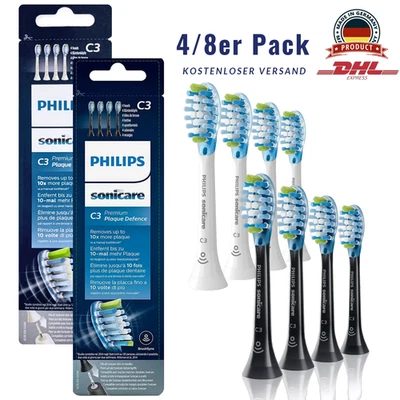 Philips Sonicare C3 cabezales de cepillo HX9044 paquete de 4/8 negro blanco placa