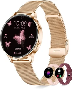 ERKWEI Montre Connectée Femme Appel 3 Bracelets Écran AMOLED 41mm - Photo 1/8