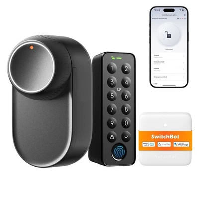 SwitchBot Bundle Ultra Touch - Smart Lock Ultra, Keypad Touch, Hub Mini Matter