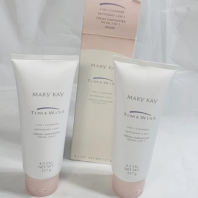 Lote de 2 limpiadores Mary Kay TimeWise 3 en 1 combinados a aceitosos #869200 4,5 OZ EA Foto 1 de 4