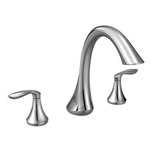 Moen Eva Chrome Two-Handle Deck Mount Roman Tub Faucet Trim Kit Valve Require... - Picture 1 of 9