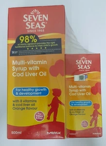 Seven Seas Multi-Vitamin Syrup with Cod Liver Oil Kids (600ml) FREE Express Ship - Picture 1 of 2