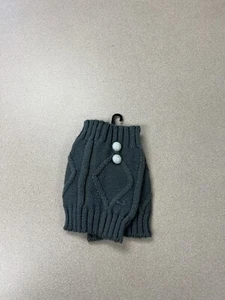 Damen Strick Stiefel Stulpen mit Knöpfen Cato gehäkelt grau Socken Topper 108 - Bild 1 von 3