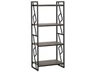 Industrial 4 Tier Bookself Living Room Bookcase Metal Frame Wood Finish Forres
