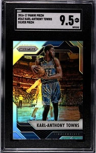 KARL-ANTHONY TOWNS 2016-17 Prizm Silver 262 SGC 9.5 NBA Timberwolves Knicks - Picture 1 of 2