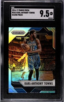 KARL-ANTHONY TOWNS 2016-17 Prizm Silver 262 SGC 9.5 NBA Timberwolves Knicks - Image 1 of 2