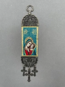 Jungfrau Maria, Mutter Gottes mit Jesuskind, kleiner Wandteppich Wandbehang - Bild 1 von 8