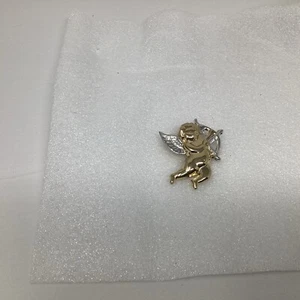 Cherub Engel goldfarben Vintage Anstecknadel - Bild 1 von 3