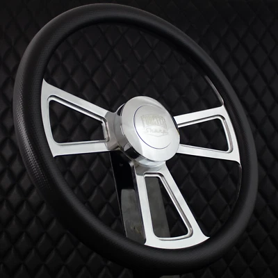 (T04) 18" Steering Wheel Big Rig Carbon Fiber Vinyl KEN W900 & PETE 320-389 - Image 1 of 4